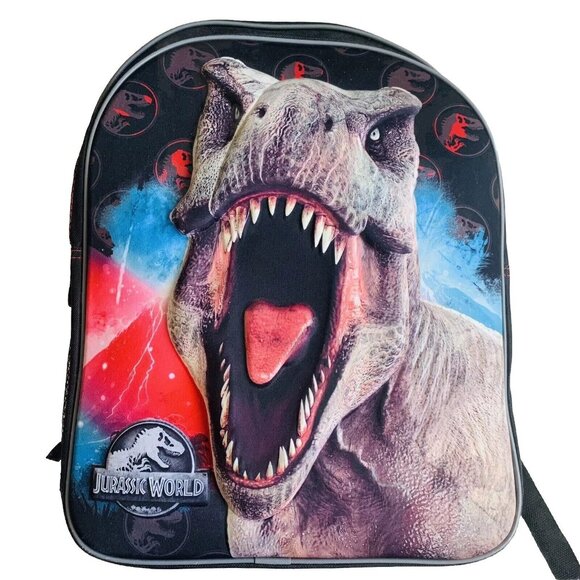 JURASSIC WORLD 16" Full-Size T-Rex Dinosaur 3D Backpack School or Travel - Picture 1 of 8